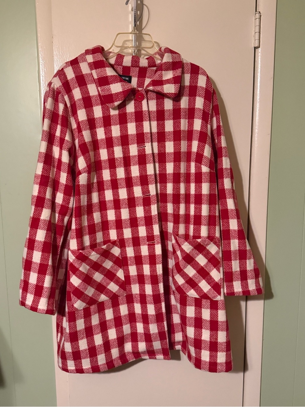 BloomChic Red & White Checked Women’s Coat Sz 22-24